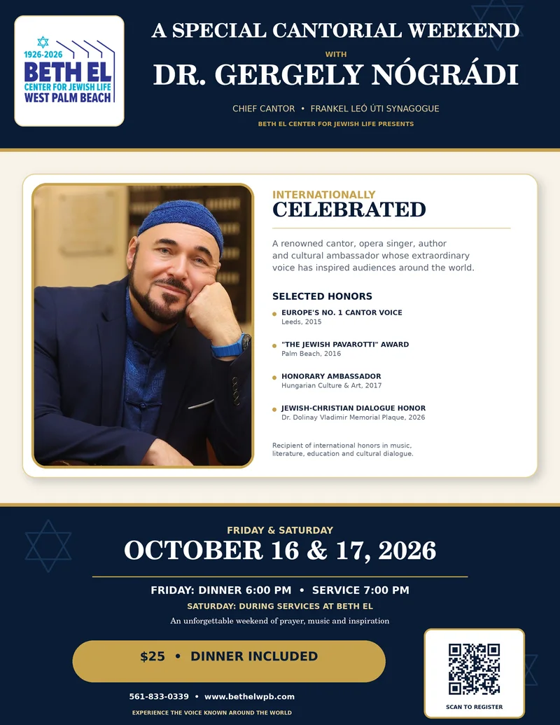 Cantorial Weekend with Dr. Gergely Nogradi flyer