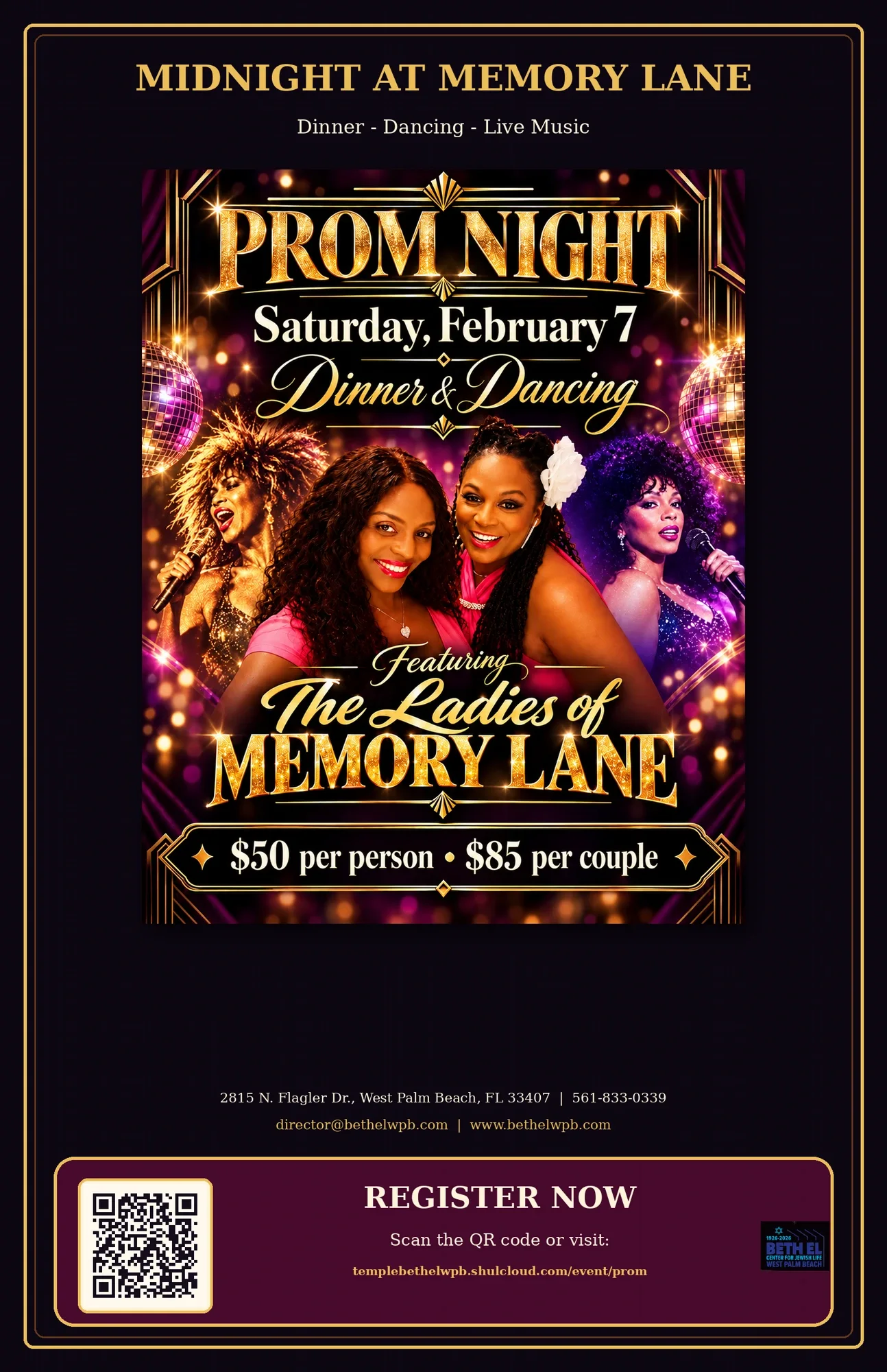 Midnight at Memory Lane — Prom Night flyer